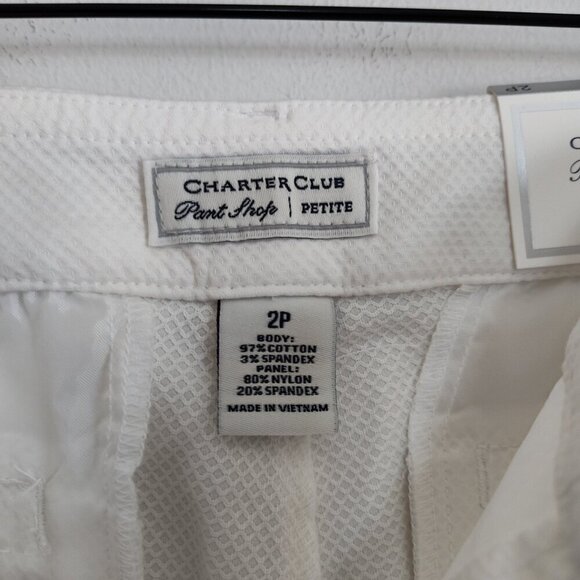 Ladies Petite SZ 2P Charter Club White Capris - Picture 4 of 4